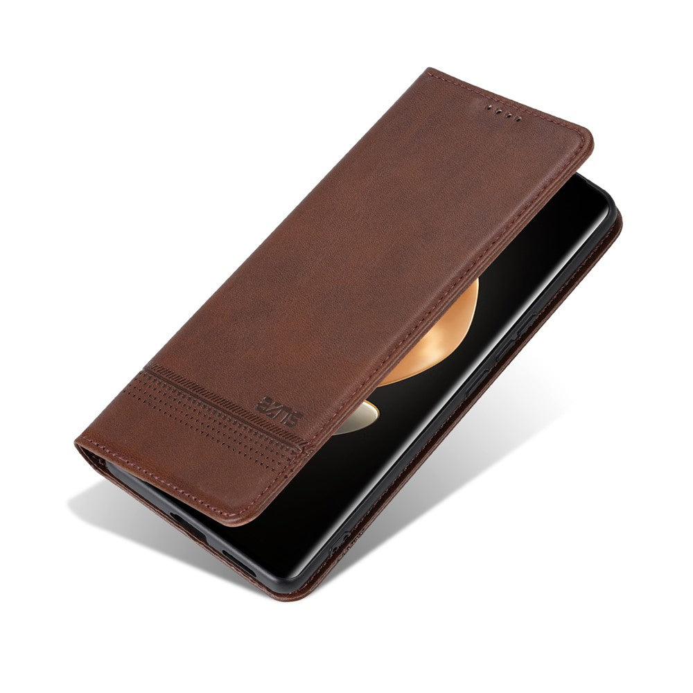 AZNS For Xiaomi 14 Ultra Leather Case Cowhide Texture Stand Wallet Phone Cover