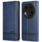 AZNS Läderfodral För Xiaomi 14 Ultra, Kohudtextur, Stativ, Plånboksfodral