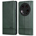AZNS Läderfodral För Xiaomi 14 Ultra, Kohudtextur, Stativ, Plånboksfodral
