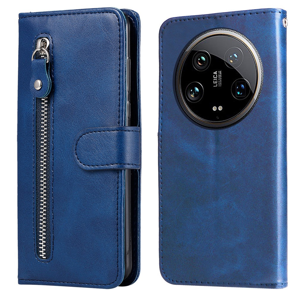 For Xiaomi 14 Ultra Case Calf Texture Zipper Wallet PU Leather Protective Phone Cover