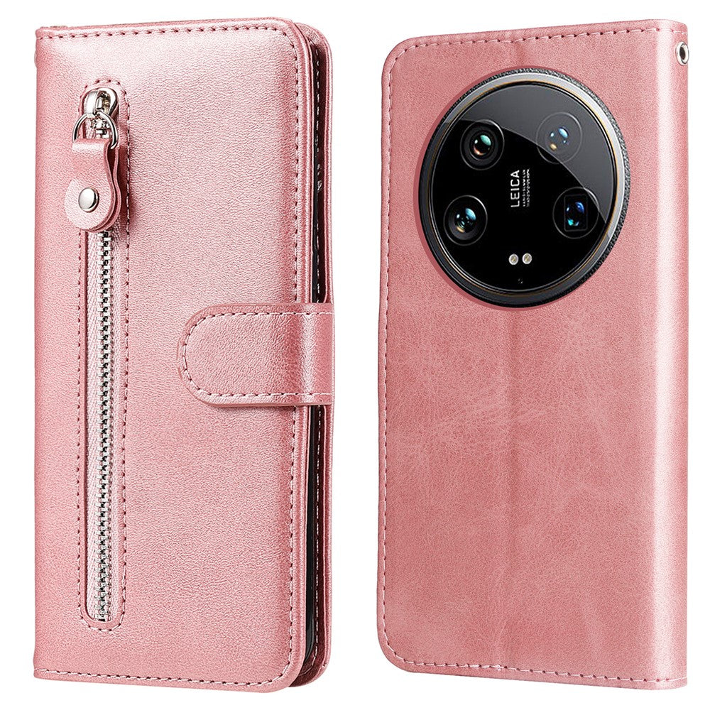 For Xiaomi 14 Ultra Case Calf Texture Zipper Wallet PU Leather Protective Phone Cover
