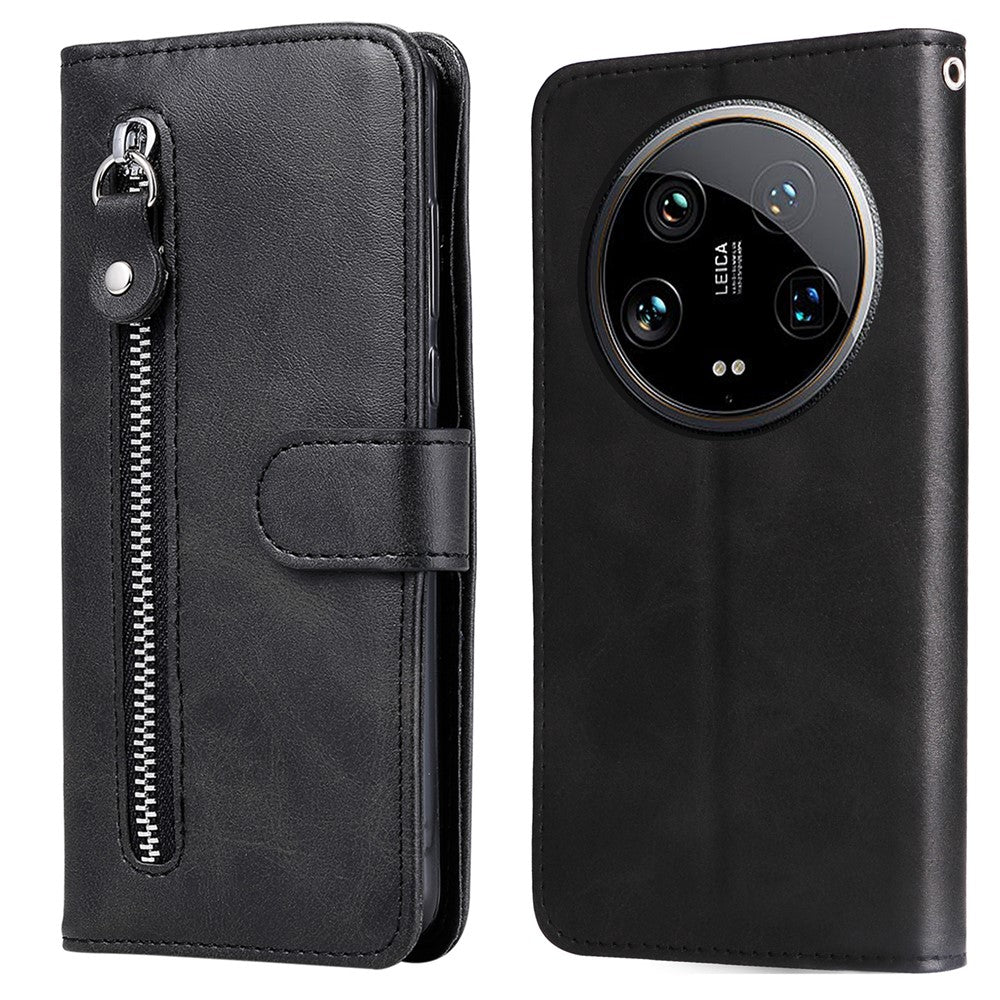 For Xiaomi 14 Ultra Case Calf Texture Zipper Wallet PU Leather Protective Phone Cover