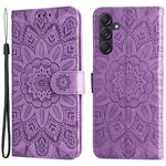 Til Samsung Galaxy M55 5G / C55 5G / F55 5G Læder Cover Pung Stativ Solsikke Telefoncover