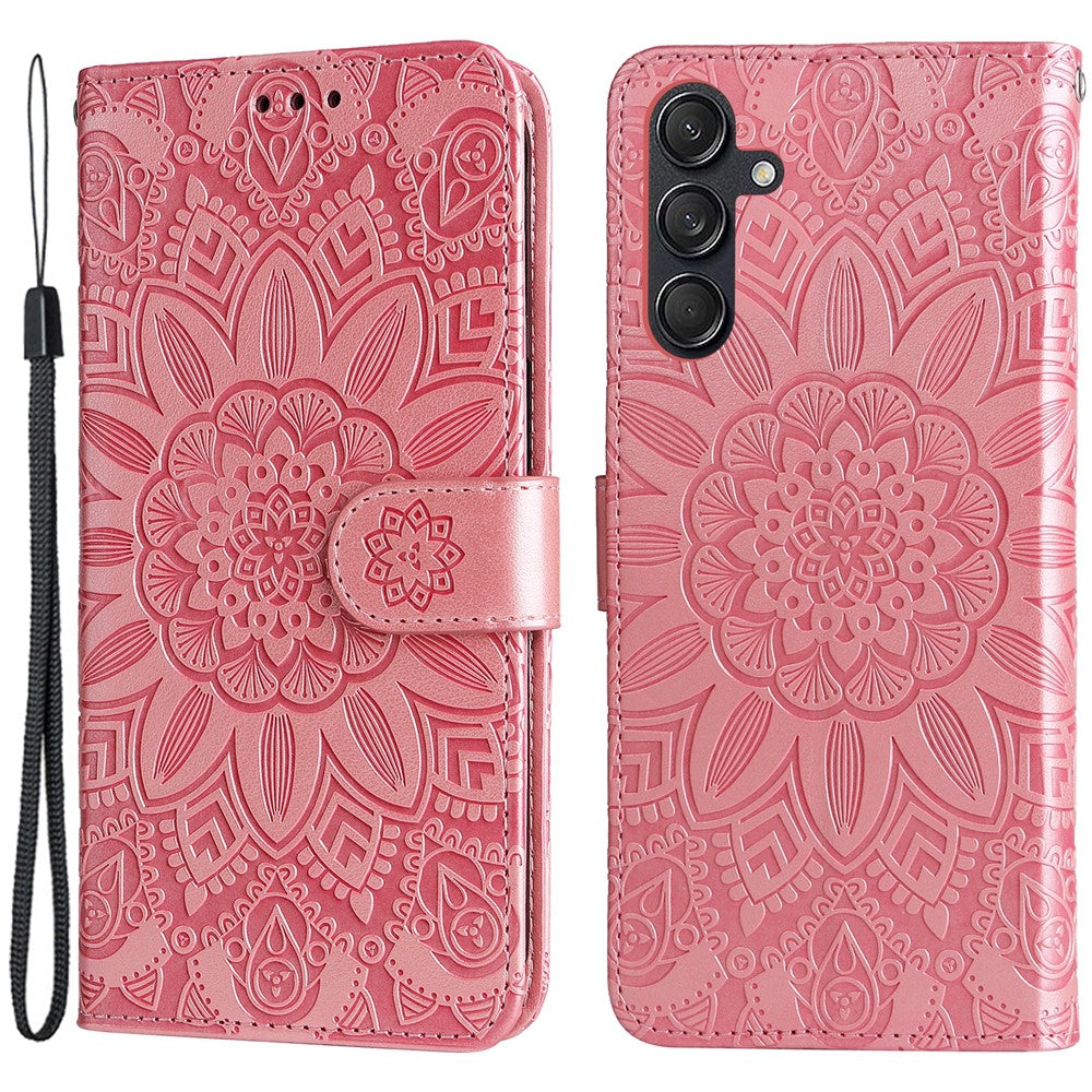 Til Samsung Galaxy M55 5G / C55 5G / F55 5G Læder Cover Pung Stativ Solsikke Telefoncover
