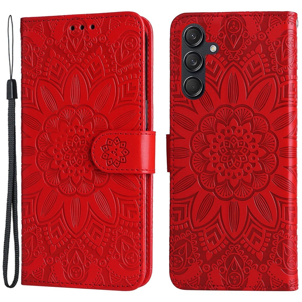 Til Samsung Galaxy M55 5G / C55 5G / F55 5G Læder Cover Pung Stativ Solsikke Telefoncover