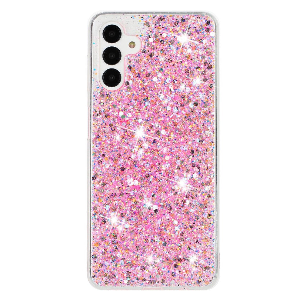 Samsung Galaxy A14 4G / 5G-stødsikkert TPU-mobilcover med epoxy og glitter