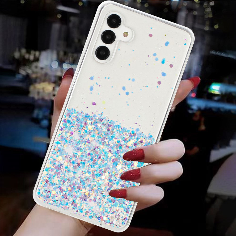 Til Samsung Galaxy A04s 4G (164.7mm) / A13 5G Cover Glitter Sparkle Epoxy TPU Selvlysende Telefoncover
