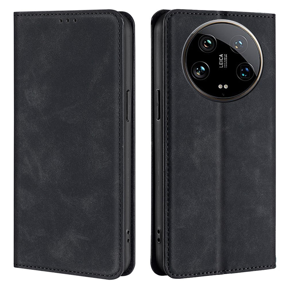 For Xiaomi 14 Ultra Case Skin Feeling PU Leather Phone Cover with Card Slots
