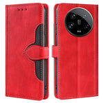 Skin-touch Shell for Xiaomi 14 Ultra Straw Hat Phone Cover PU Leather Stand Wallet Case