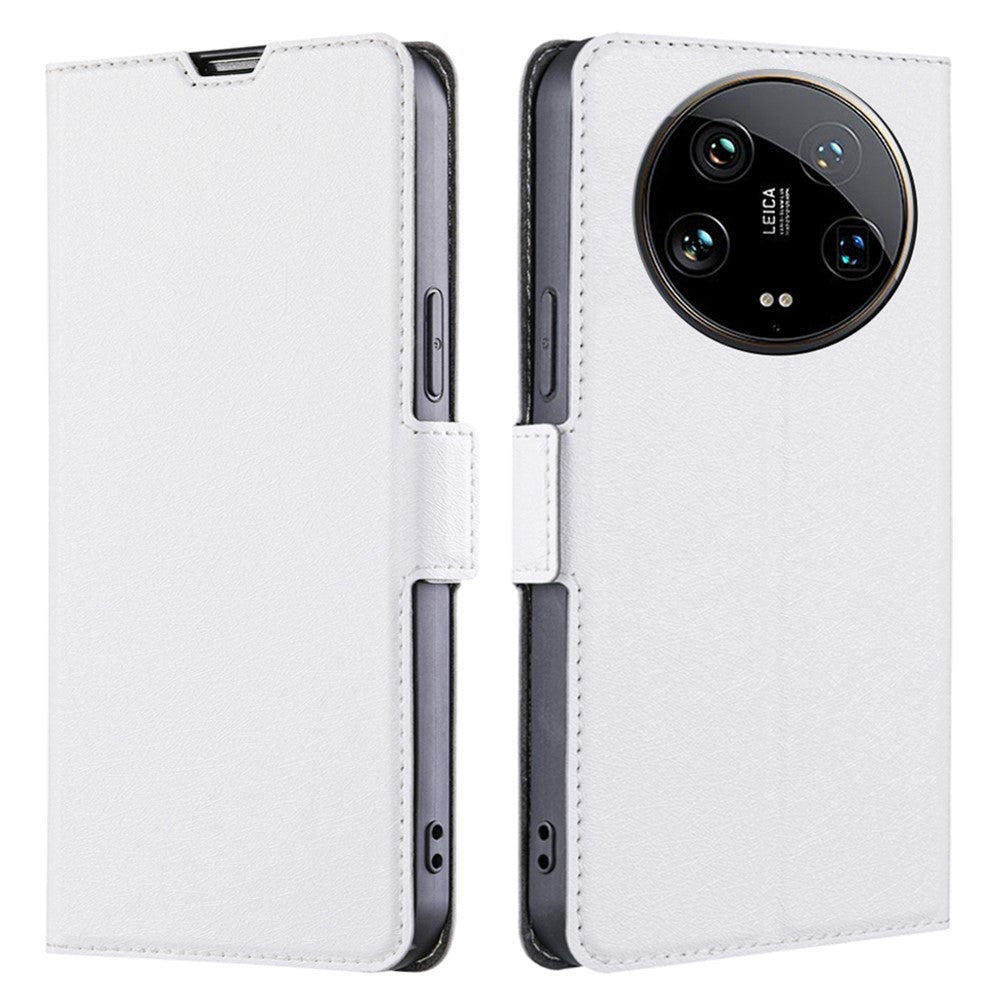 For Xiaomi 14 Ultra Case PU Leather Cover Side Magnetic Clasp Design