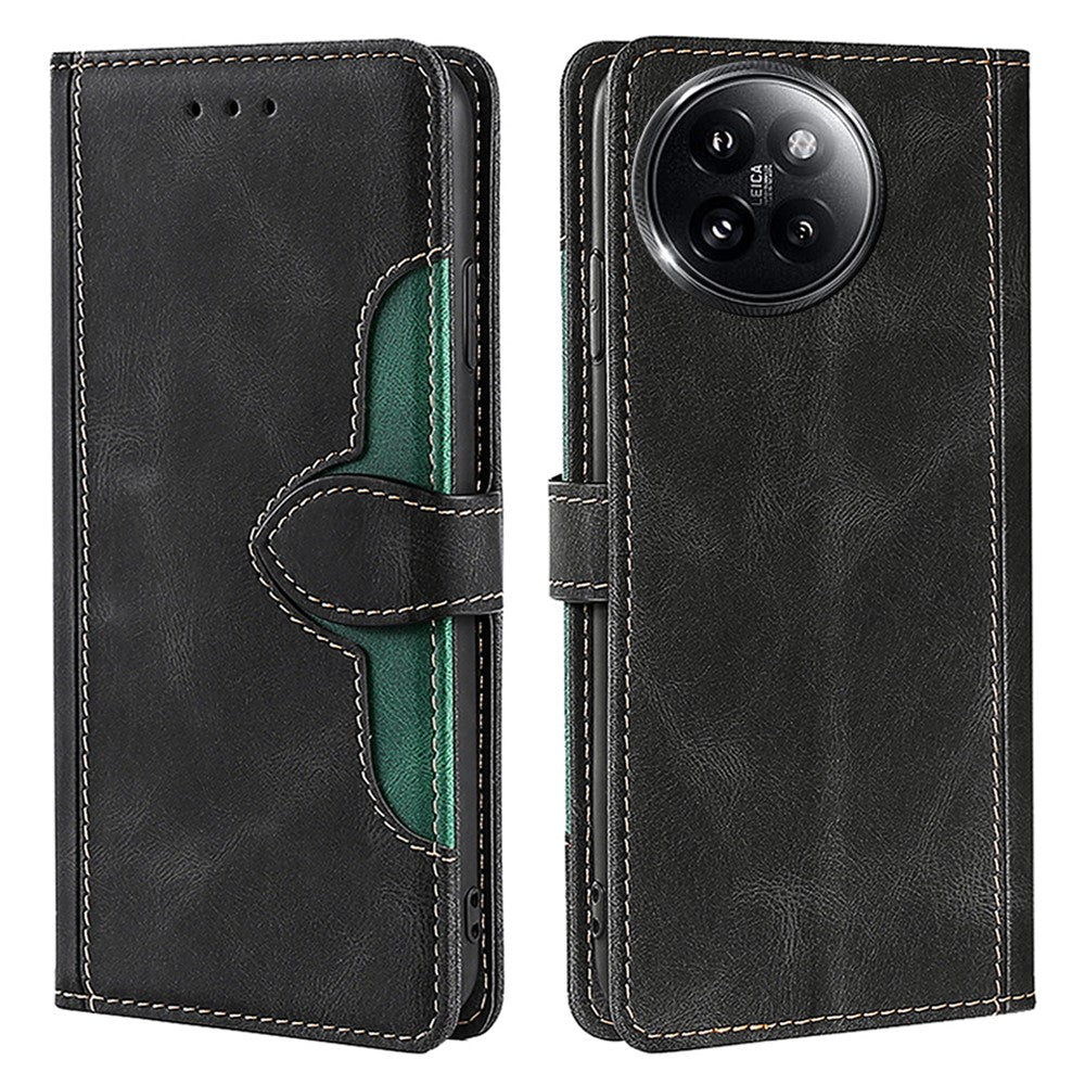Skin-Touch-mobilcover til Xiaomi Civi 4 Pro 5G / 14 Civi 5G, stråhat-design, PU-læder, stativ og pung-etui