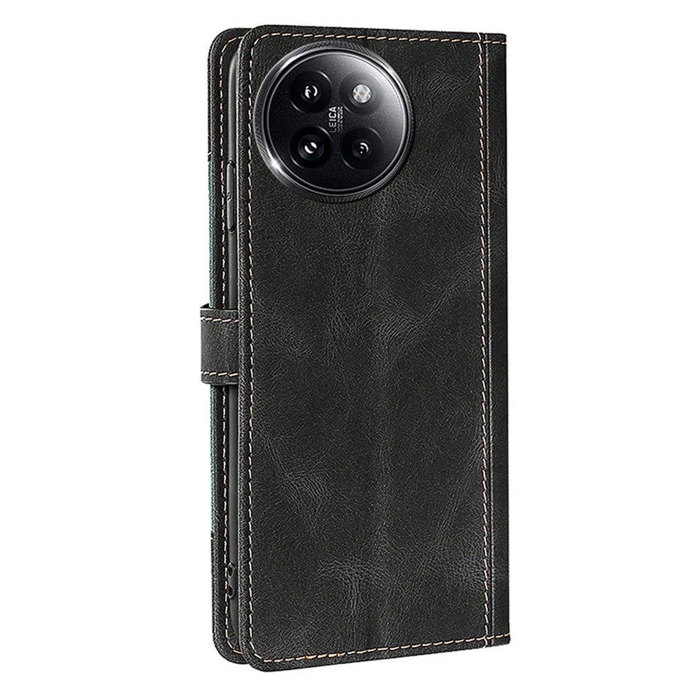 Skin-Touch-mobilcover til Xiaomi Civi 4 Pro 5G / 14 Civi 5G, stråhat-design, PU-læder, stativ og pung-etui