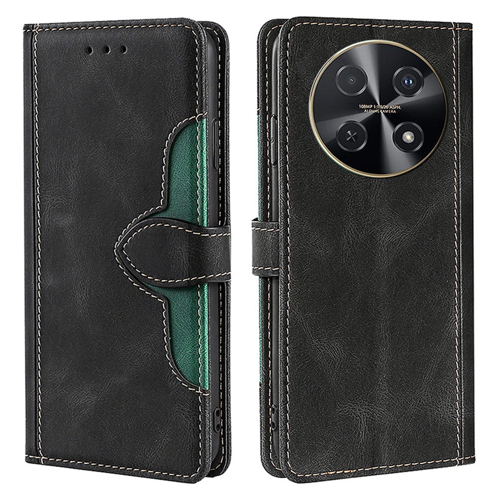 Wallet Phone Case for Huawei nova 12i 4G Anti-Scratch PU Leather Phone Cover with Straw Hat Pattern