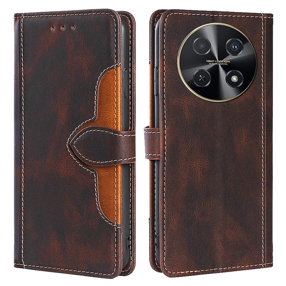 Wallet Phone Case for Huawei nova 12i 4G Anti-Scratch PU Leather Phone Cover with Straw Hat Pattern