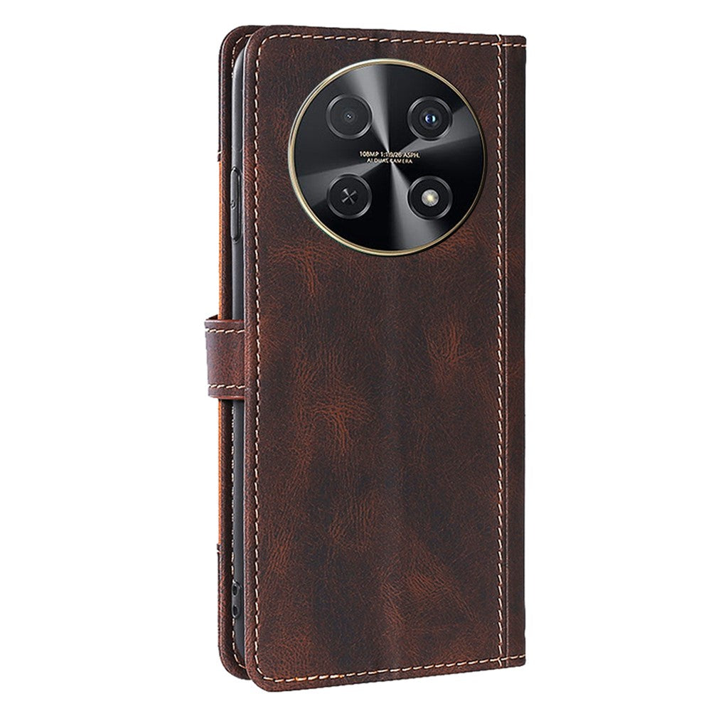 Wallet Phone Case for Huawei nova 12i 4G Anti-Scratch PU Leather Phone Cover with Straw Hat Pattern