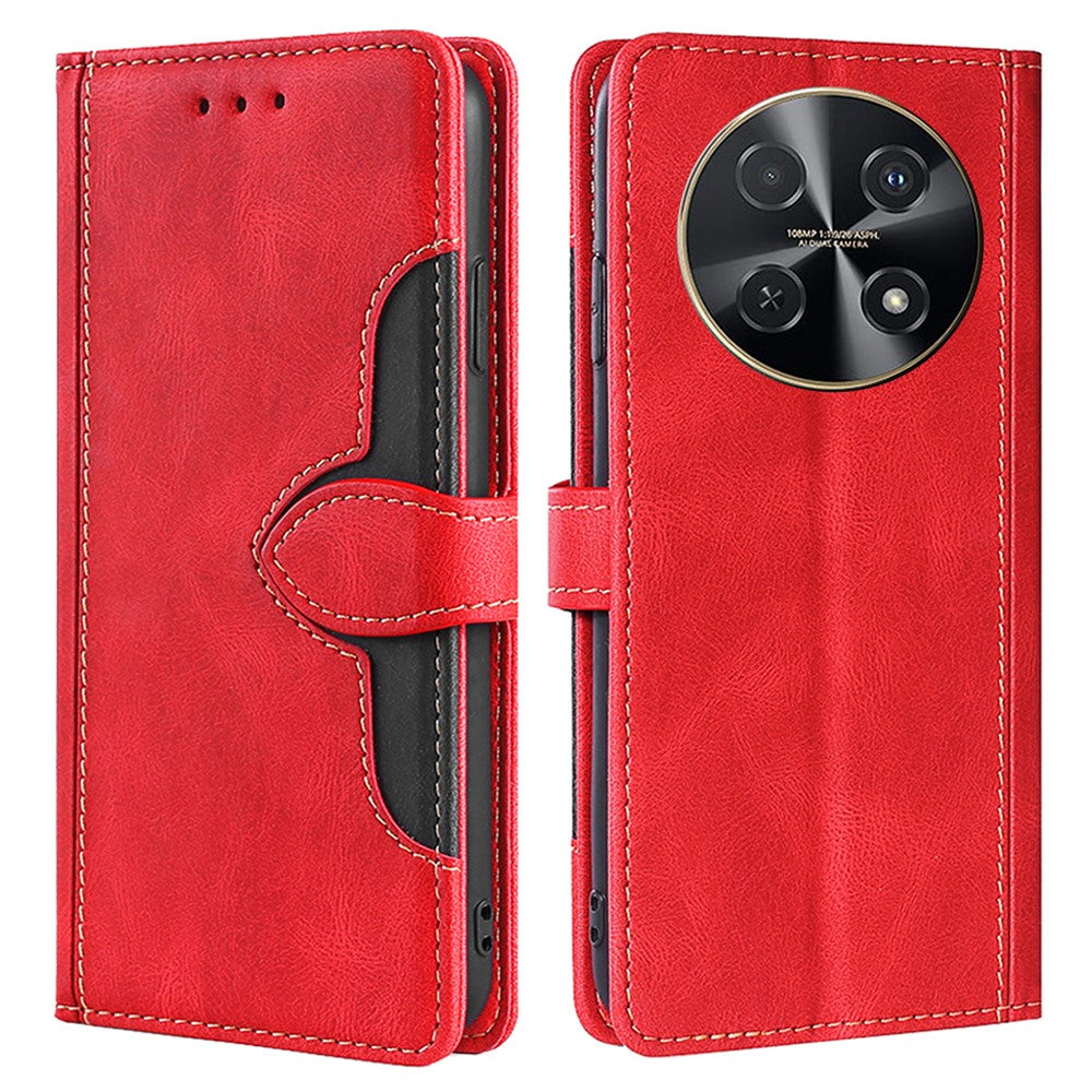 Wallet Phone Case for Huawei nova 12i 4G Anti-Scratch PU Leather Phone Cover with Straw Hat Pattern