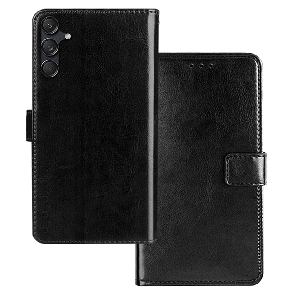 IDEWEI För Samsung Galaxy M55 5G / C55 5G / F55 5G Skal PU Läder Folio Stativ View mobilskal Crazy Horse Textur