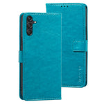 IDEWEI För Samsung Galaxy M55 5G / C55 5G / F55 5G Skal Crazy Horse Textur PU Läder mobilskal Korthållare Stativ