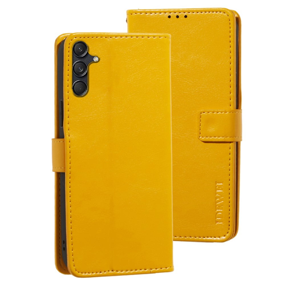 IDEWEI För Samsung Galaxy M55 5G / C55 5G / F55 5G Skal Crazy Horse Textur PU Läder mobilskal Korthållare Stativ
