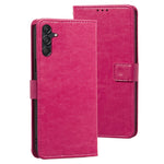 IDEWEI För Samsung Galaxy M55 5G / C55 5G / F55 5G Skal Crazy Horse Textur PU Läder mobilskal Korthållare Stativ