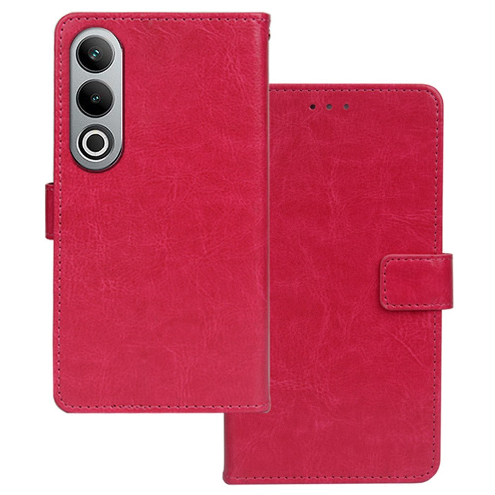 IDEWEI Läderfodral till OnePlus Nord CE4 5G, Crazy Horse Texture-fodral med fotokortsfack