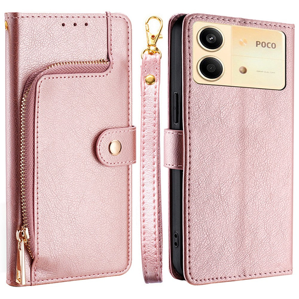 For Xiaomi Redmi Note 13R Pro 5G Stand Case Full Protection Zipper Wallet Leather Phone Cover