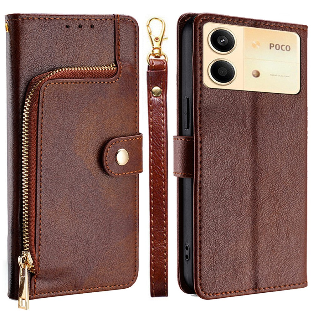 For Xiaomi Redmi Note 13R Pro 5G Stand Case Full Protection Zipper Wallet Leather Phone Cover