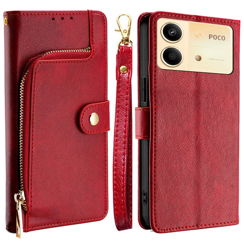 For Xiaomi Redmi Note 13R Pro 5G Stand Case Full Protection Zipper Wallet Leather Phone Cover