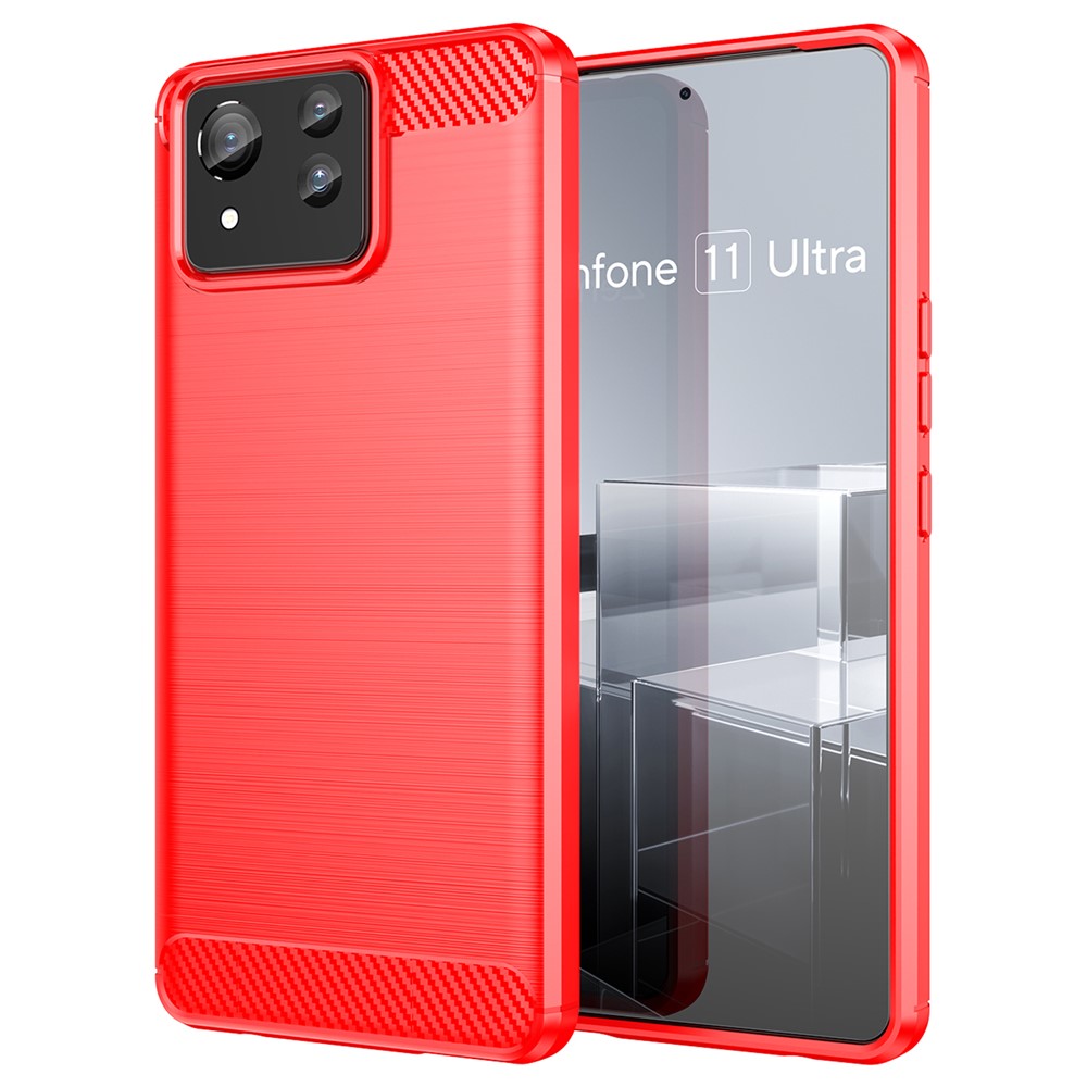 For Asus Zenfone 11 Ultra 5G TPU Case Carbon Fiber Texture Soft Phone Cover