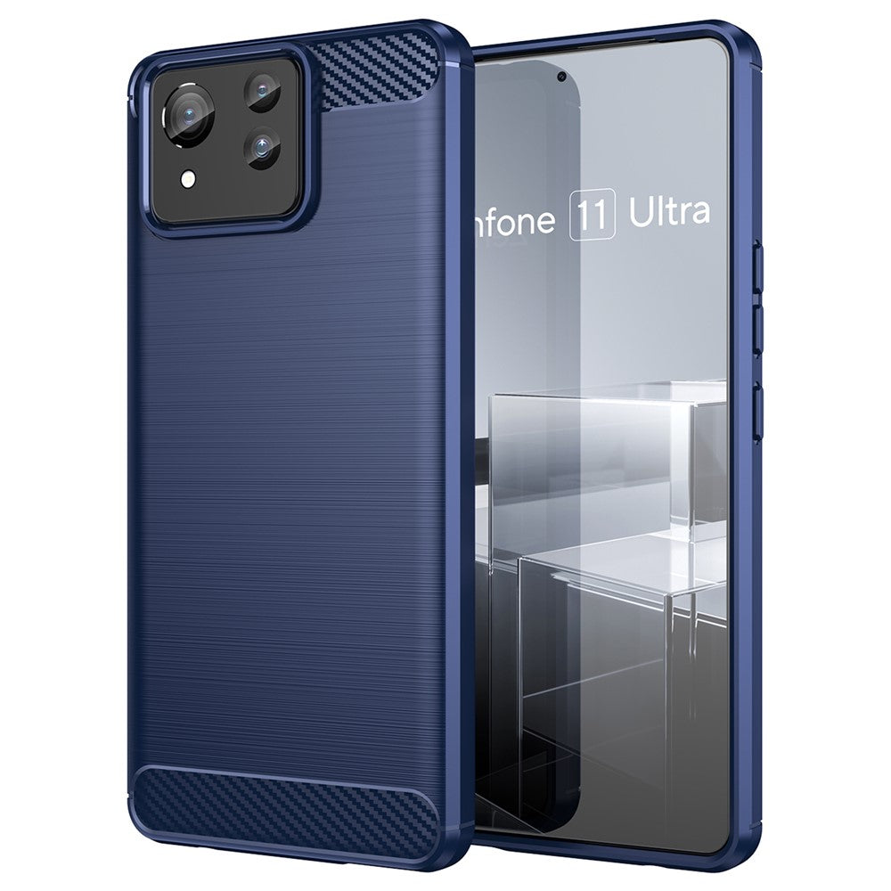 For Asus Zenfone 11 Ultra 5G TPU Case Carbon Fiber Texture Soft Phone Cover