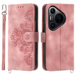 Huawei Pura 70 Pro / Pura 70 Pro+ Axelskal Blommönster Design PU-läder Flipfodral