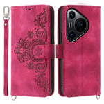 Huawei Pura 70 Pro / Pura 70 Pro+ Axelskal Blommönster Design PU-läder Flipfodral
