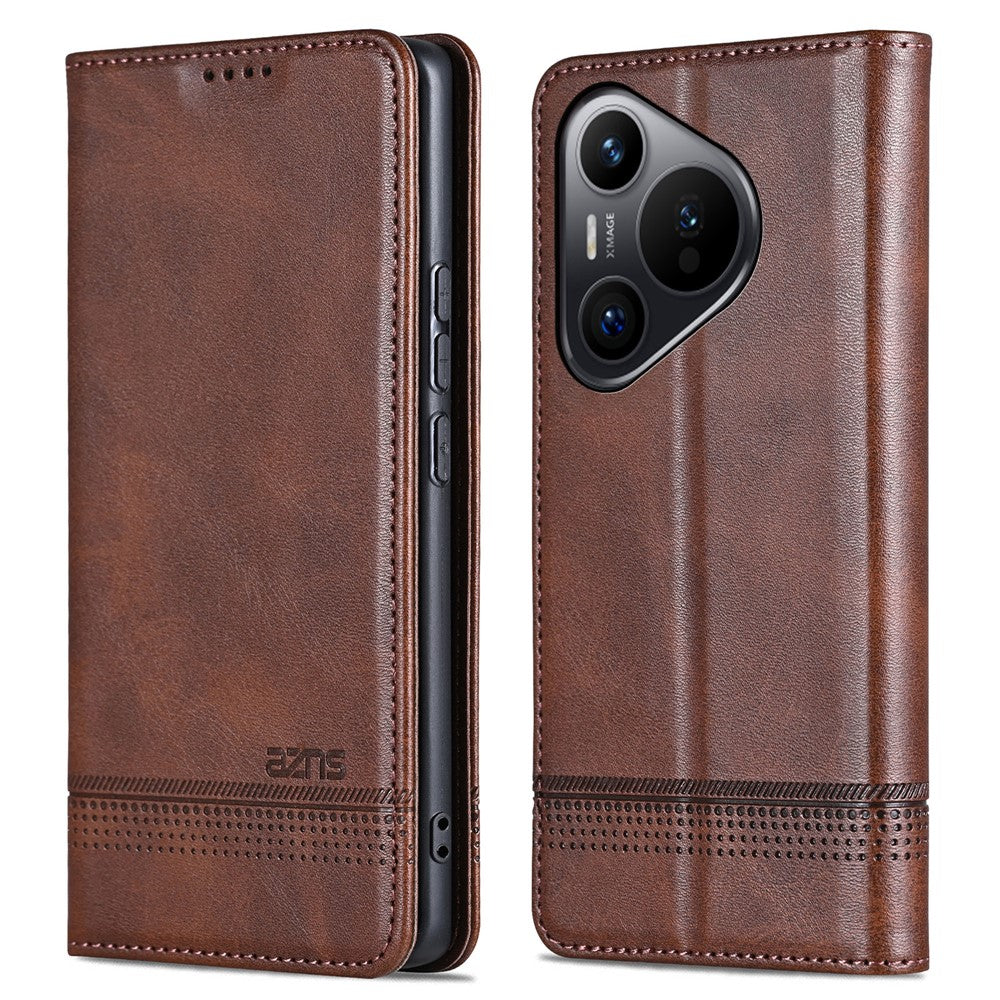 AZNS For Huawei Pura 70 Wallet Case PU Leather Magnetic Shock Absorbing Phone Cover