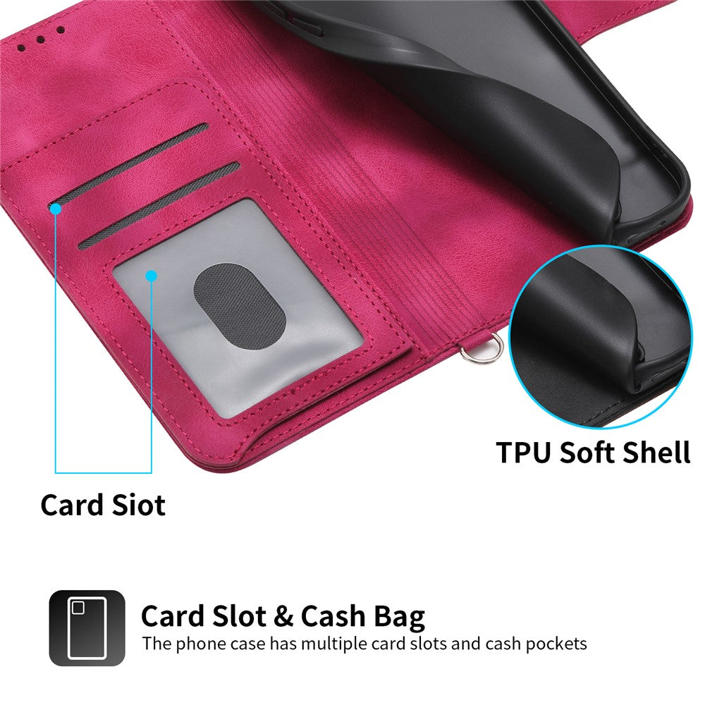 For Samsung Galaxy M55 5G / C55 5G / F55 5G Case Card Slots Wallet Leather Phone Cover with 2 Straps