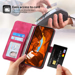 For Samsung Galaxy M55 5G / C55 5G / F55 5G Case Card Slots Wallet Leather Phone Cover with 2 Straps