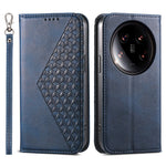 For Xiaomi 14 Ultra Case PU Leather Rhombus Imprinted Pattern Wallet Phone Cover