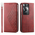 For Oppo A2 5G / A79 5G Case PU Leather Rhombus Imprinted Pattern Wallet Phone Cover