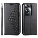 For Oppo A2 5G / A79 5G Case PU Leather Rhombus Imprinted Pattern Wallet Phone Cover