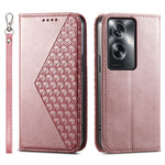 For Oppo A2 5G / A79 5G Case PU Leather Rhombus Imprinted Pattern Wallet Phone Cover
