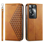 For Oppo A2 5G / A79 5G Case PU Leather Rhombus Imprinted Pattern Wallet Phone Cover