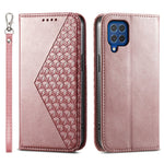 Til Samsung Galaxy M62 Wallet Phone Case Rhombus-præget mønster PU-læder flipcover