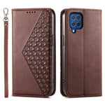 Til Samsung Galaxy M62 Wallet Phone Case Rhombus-præget mønster PU-læder flipcover