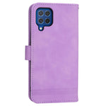 DIERFENG DF-03 Leather Cover for Samsung Galaxy M62 Case Lines Imprinted Wallet Stand Shell