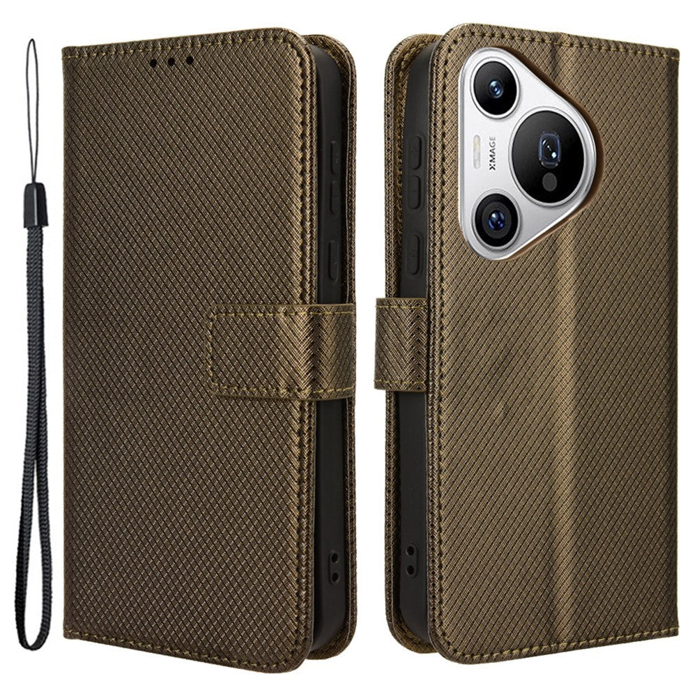 For Huawei Pura 70   Phone Case Diamond Texture Leather Stand Wallet Cover
