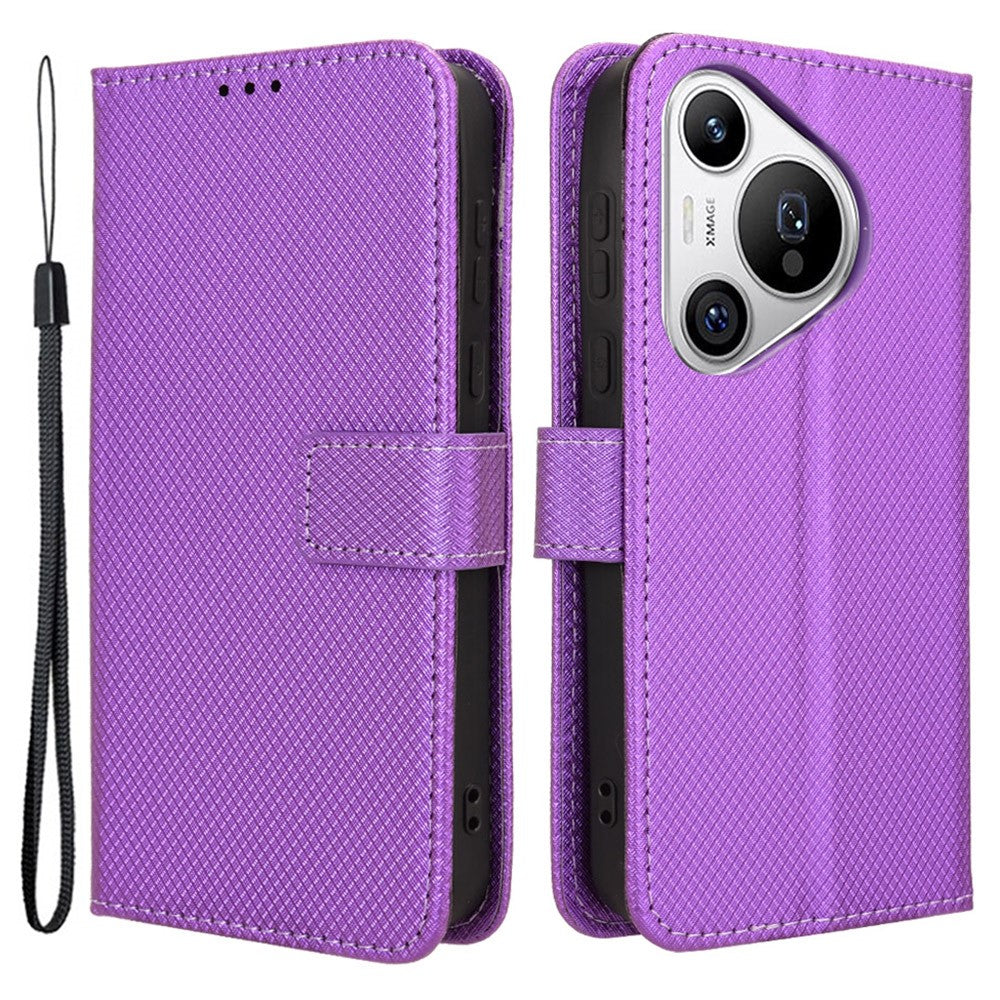 For Huawei Pura 70   Phone Case Diamond Texture Leather Stand Wallet Cover