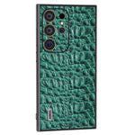 ABEEL For Samsung Galaxy S24 Ultra Case Canopy Texture Genuine Cow Leather Back Cover Camera Protection