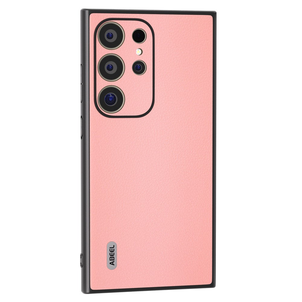 ABEEL Til Samsung Galaxy S24 Ultra Cover Tekstureret Ægte Ko-læder Anti-fingeraftryk Beskyttelsescover