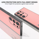ABEEL For Samsung Galaxy S24 Ultra Case Textured Genuine Cow Leather Anti-Fingerprint Protective Cover