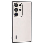 ABEEL For Samsung Galaxy S24 Ultra Case Textured Genuine Cow Leather Anti-Fingerprint Protective Cover