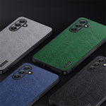 Træstruktureret PU-læder+PC+TPU-mobilcover til Samsung Galaxy M55 5G / C55 5G / F55 5G